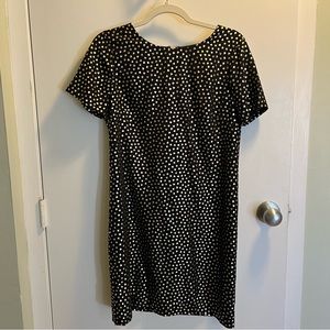 J.Crew Shift dress - black with gold metallic hearts